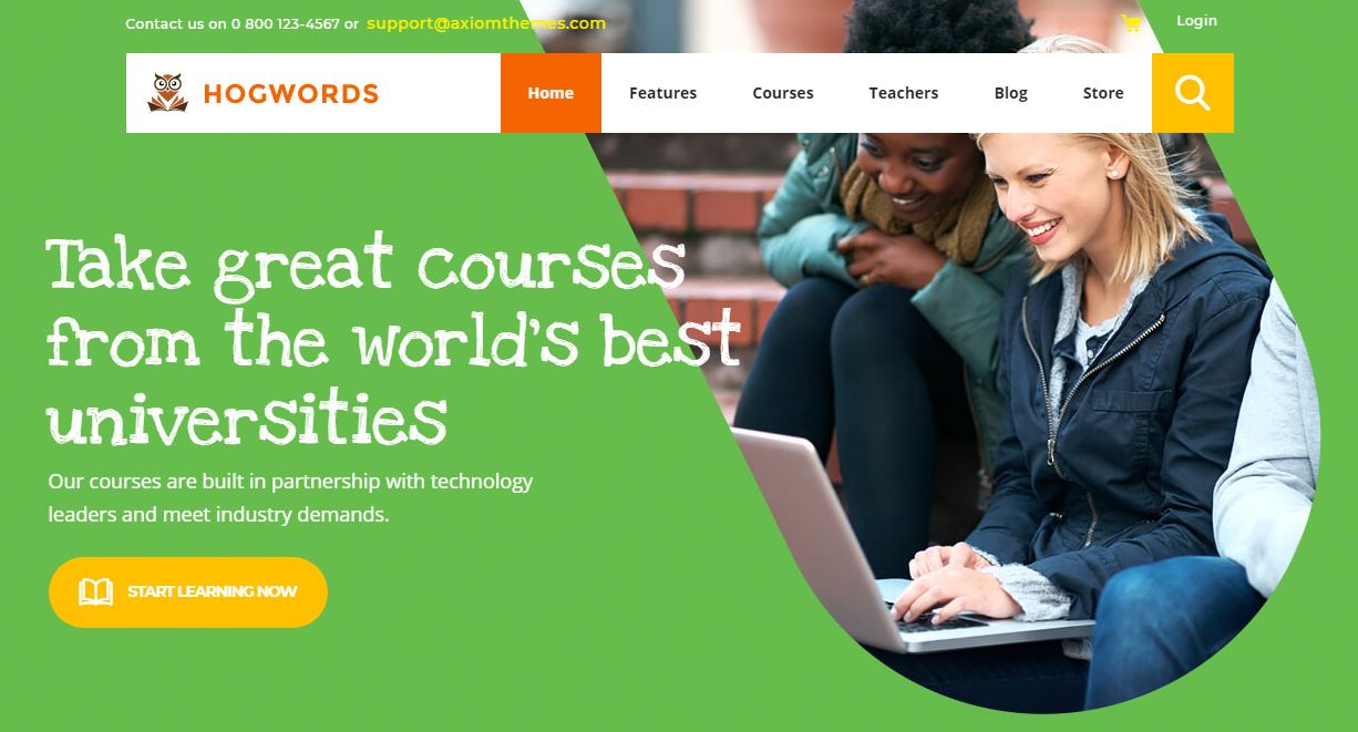 HogWords - mẫu website trung tâm ngoại ngữ - giáo dục