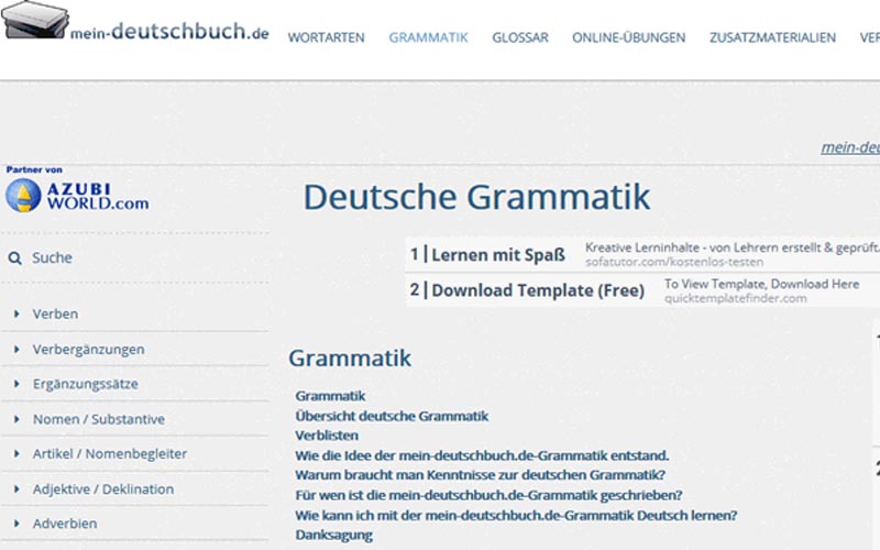 Học ngôn ngữ miễn phí mein-deutschbuch.de