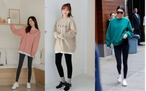 Sweater mix cùng quần legging