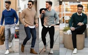Sweater kết hợp áo sơ mi