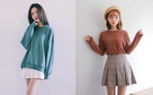 Kết hợp áo sweater và chân váy