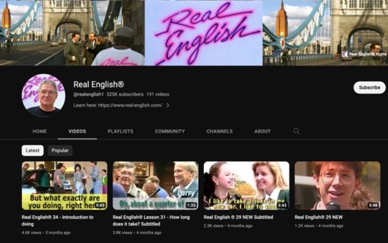 kênh youtube Real English