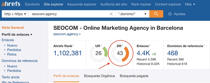 cách tính toán Domain Rating
