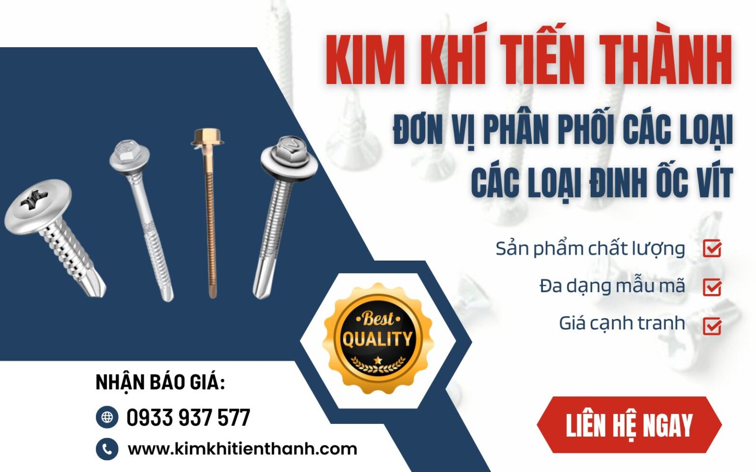 Kim Khí Tiến Thành – Đơn vị cung cấp đinh vít chất lượng cao