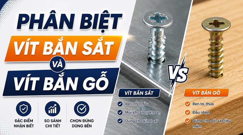 phân biệt vít bắn sắt và vít bắn gỗ